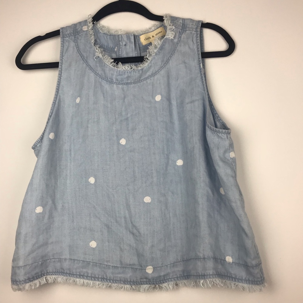 Cloth & Stone | Chambray Polka Dot Top